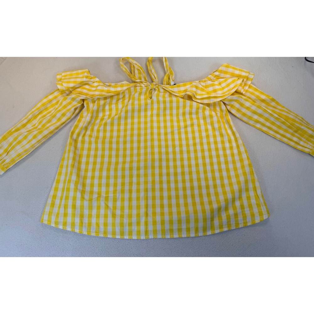 Crown & Ivy Blouse Women S Yellow Gingham Cottagecore